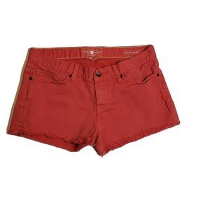 Lucky Brand Riley Shorts Size 6 28 Burnt Orange Denim Cut Off Raw Hem Casual